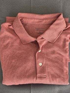 Lands' End Men's Polo in Heathered Rose-Red